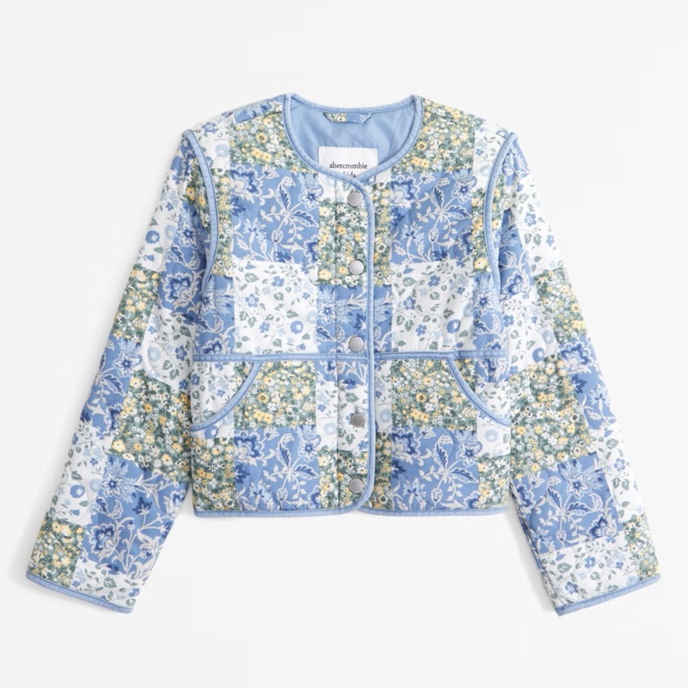 Abercrombie Kids Quilted Liner Floral Patchwork Jacket